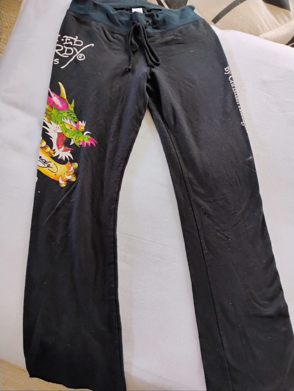 Ed Hardy Black Dragon Graphic Sweatpants